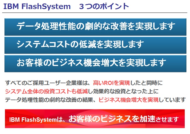 IBM FlashSystem　３つのポイント